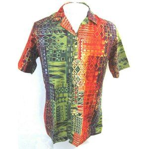 FASHION SEAL Men Hawaiian ALOHA shirt pit to pit 22 slim sz M camp luau vintage